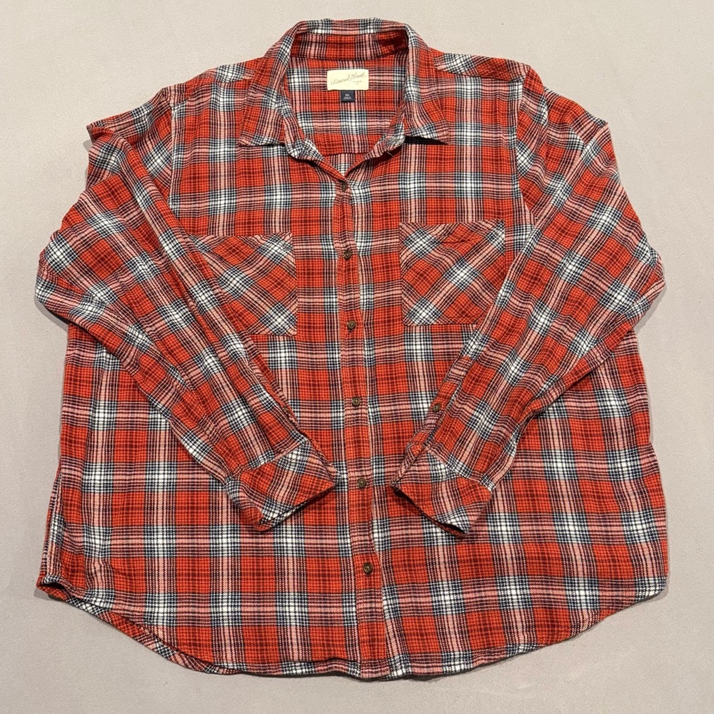 Women’s Universal Thread Button Down Shirt - SZ XXL - Blue/Orange EUC